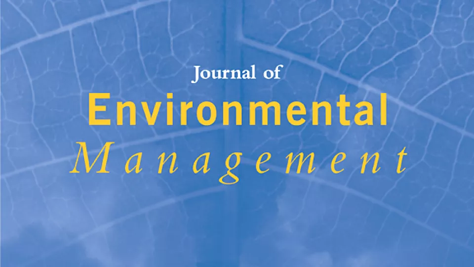 Cover of the Journal of Environmental Management