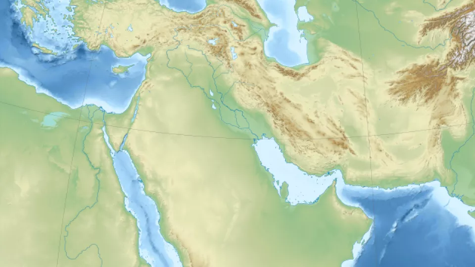 Topografisk karta Mellanöstern