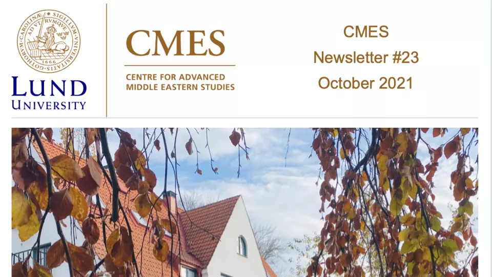 Cover of CMES Newsletter October 2021