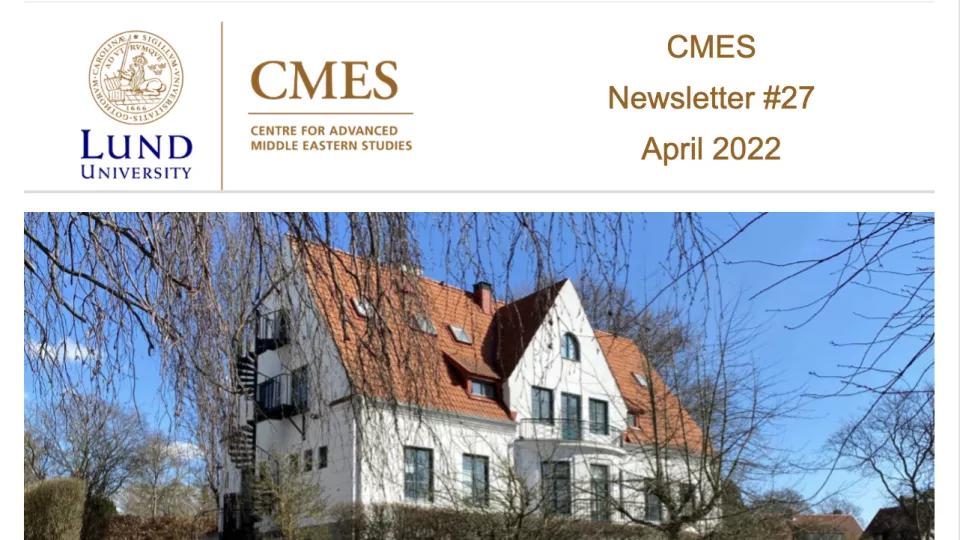 Cover of the CMES Newsletter from April 2022