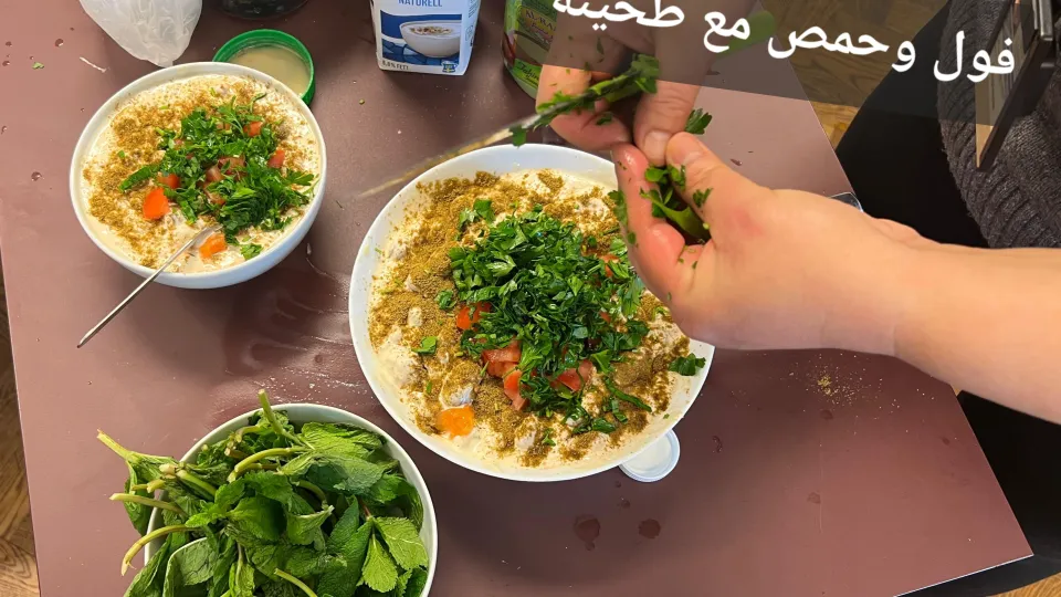 Plates with arabic food