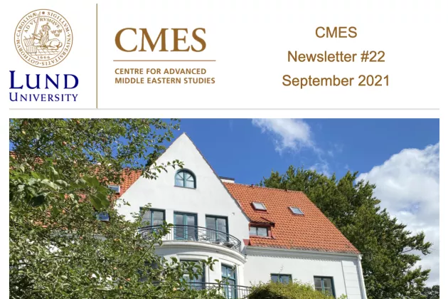 Cover of CMES Newsletter. Photo of CMES building and apple trees.