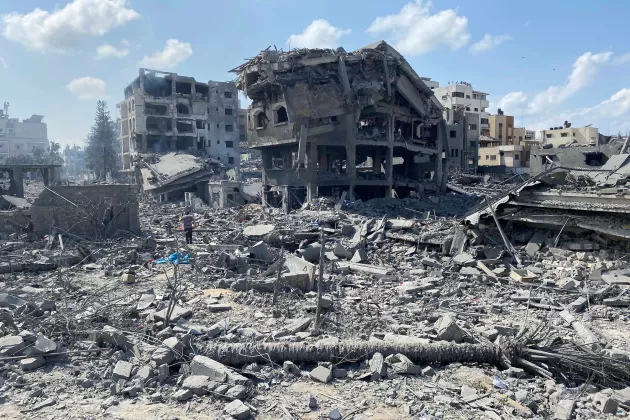 A photo of a bombed building in Gaza. Photo: Wafa/Wikimedia Commons