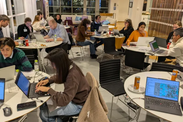 Hard-working Mapathon participants, most in good spirits. Photo: Lina Eklund