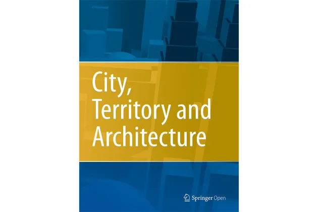 Blue and yellow Logo for City, Territory and Architecture