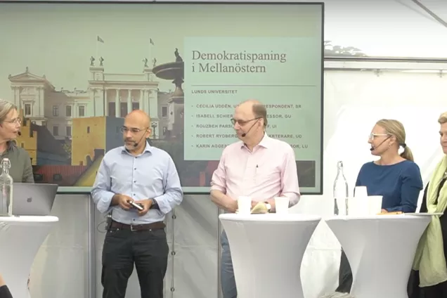 Photo from the event: Karin Aggestam, Rouzbeh Parsi, Robert Rydberg, Isabell Schierenbeck and Cecilia Uddén