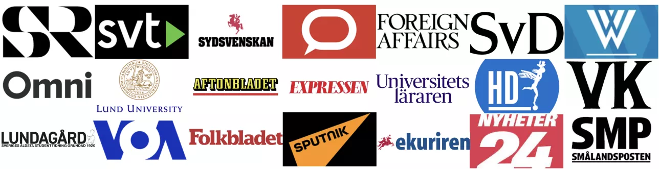 A bunch of media logos
