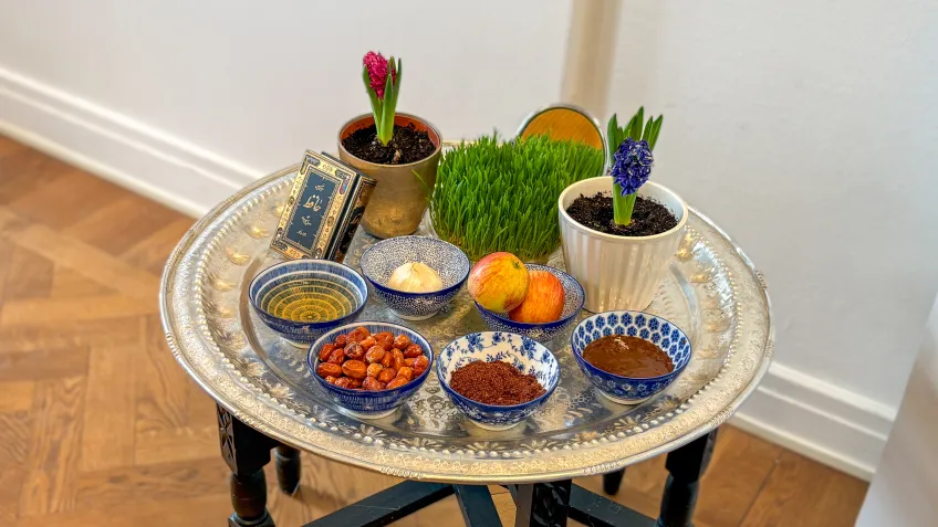 Haft Sin. A small table filled with the things mentiond above