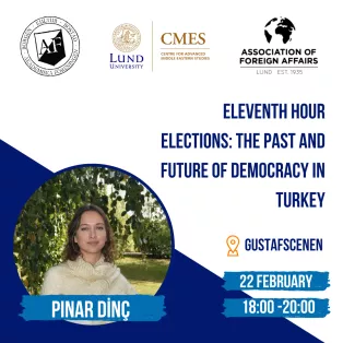 Event poster for the UPF lecture on democracy in Turkey with Pinar Dinc.